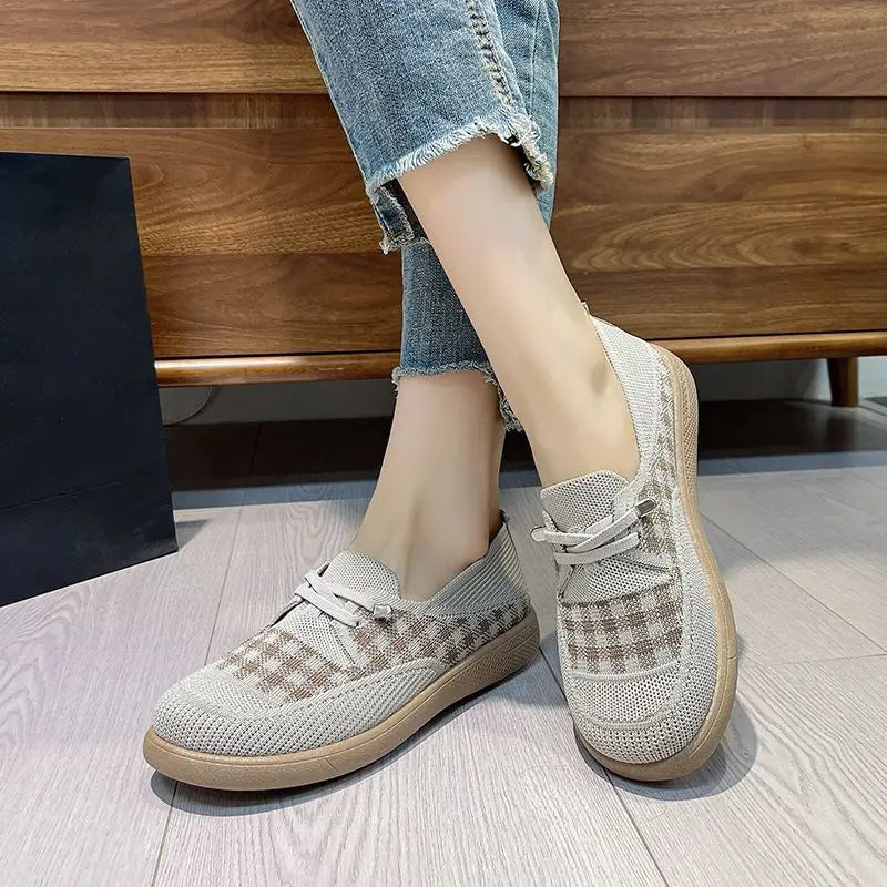 Lorilury Women's Knit Mesh Slip-On Loafers | Casual Flat Sneakers Slip-On Loafers Axl