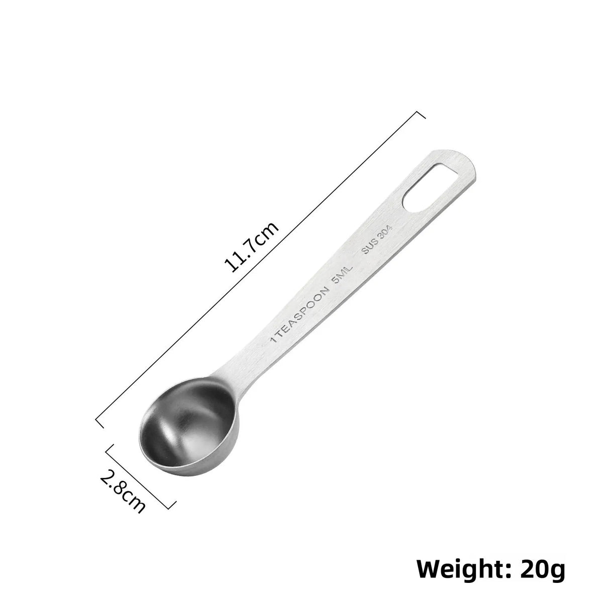 Stainless Steel Graduated Measuring Spoon – 5ml Coffee Scoop Measuring Spoon Axl 5ml(304Short-handled 5g