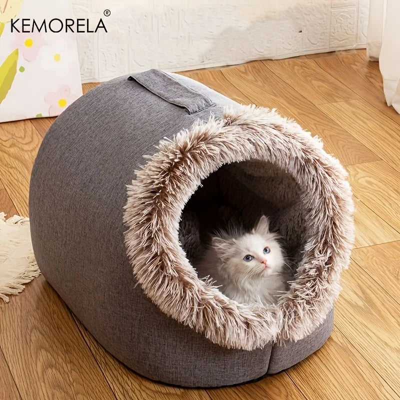 KEMORELA Self-Warming Cat Cave Bed – Cozy Indoor Kitten Nest Cat Cave Bed Axl