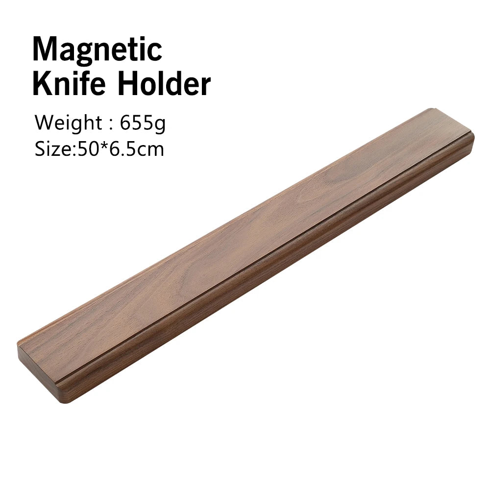 XINZUO 50cm Magnetic Knife Strip – Walnut Wood Wall Mount Magnetic Knife Strip Axl 50CM