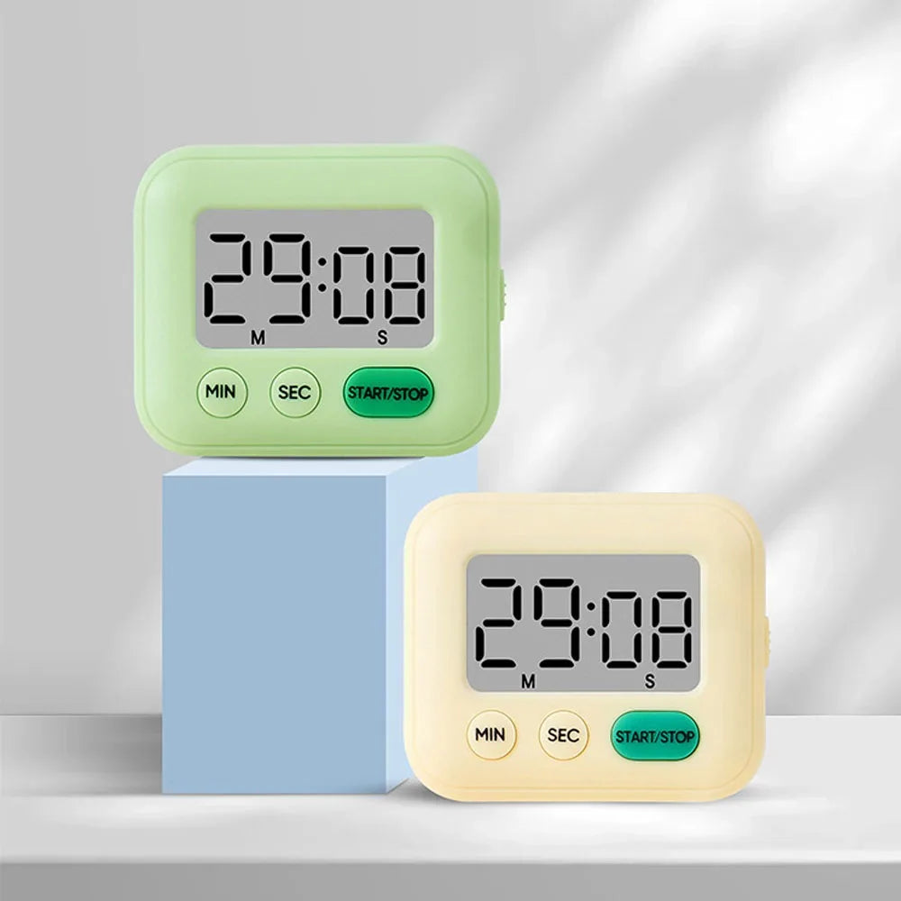 Digital LCD Kitchen Timer – Mute & Loud Alarm, 24-Hour Clock Digital Kitchen Timer Axl