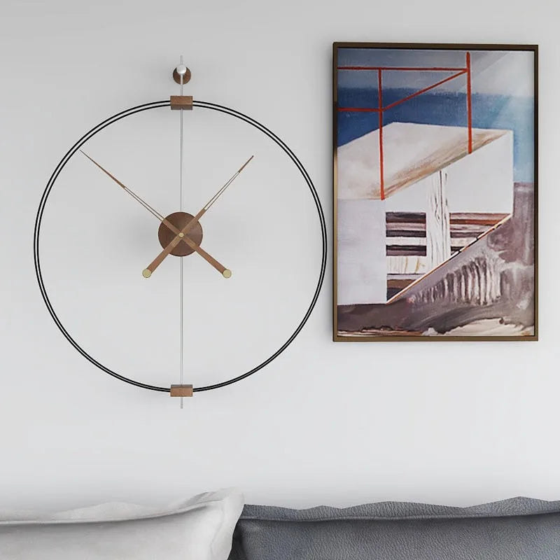 Modern Silent Wall Clock – Large 68cm Nordic Metal Design Wall Clock Axl