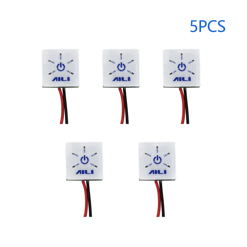 5-Pack Lithium Battery Indicator 1S 2S 3S LED Voltage Display Battery Indicator Module Axl 5PCS 1S 4.2V Square