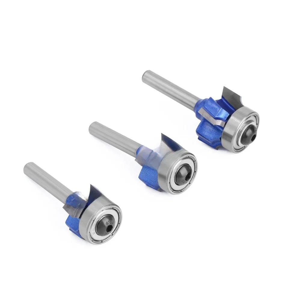4-Flute Router Bit Set 8mm Shank – R1 R2 R3 Edge Trimmer Woodworking Router Bit Axl
