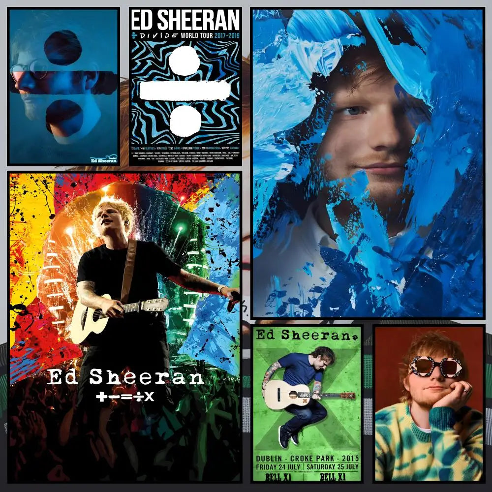 Ed Sheeran Album Poster – Waterproof Self-Adhesive Wall Art Decorative Wall Poster Axl