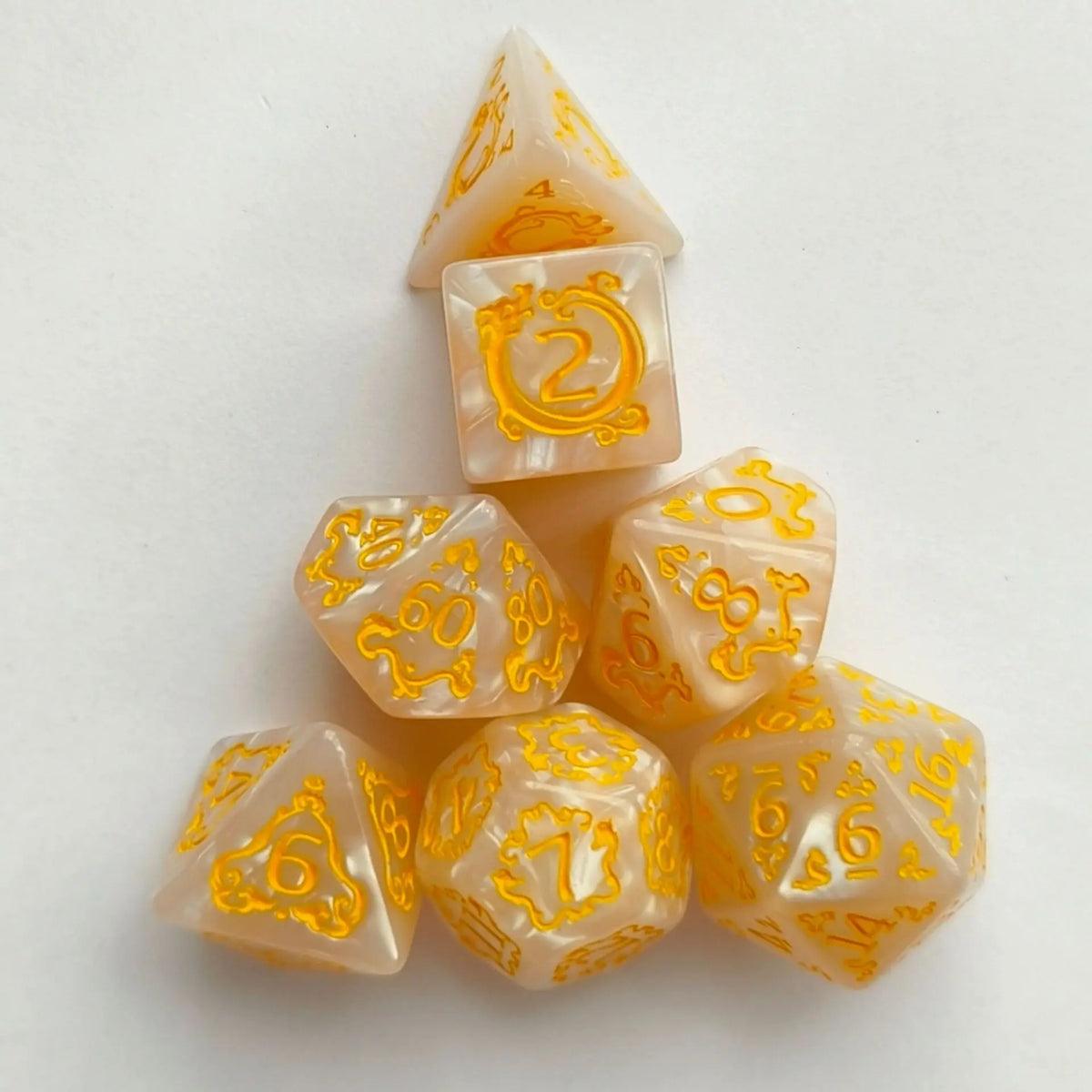 Dragon Polyhedral Dice Set – D&D TRPG Board Game Gift Polyhedral Dice Set Axl yellowB-1set