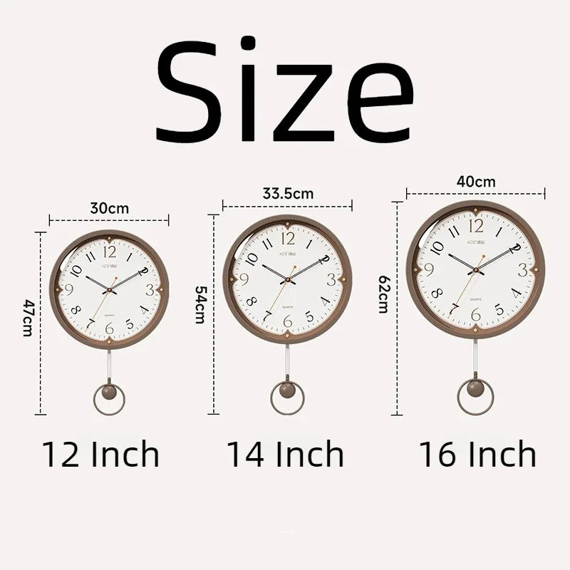 Luxury Silent Pendulum Wall Clock – Minimalist Living Room Decor Pendulum Wall Clock Axl