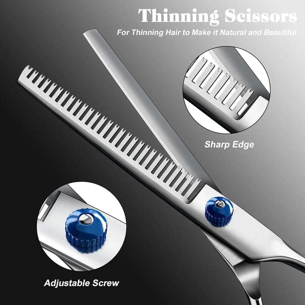 4-in-1 Dog & Cat Grooming Scissors Set – Straight, Curved & Thinning Pet Grooming Scissors Axl