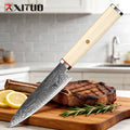 XITUO Damascus VG10 Sashimi Knife – 6" Octagonal Handle Japanese Chef Knife Axl Utility Knife