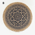 Nordic Round Floral Placemat – Cotton Linen Heat-Resistant Mat Table Placemat Axl B