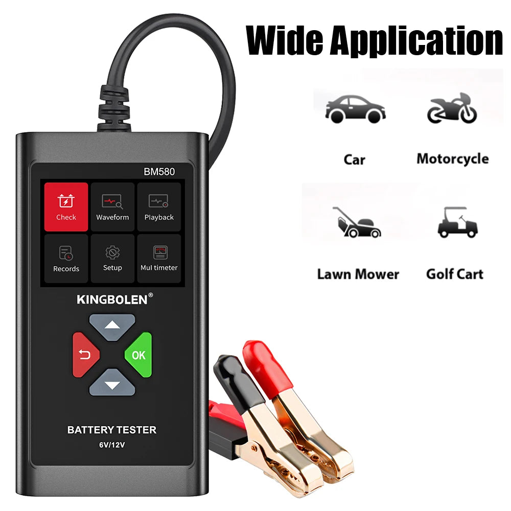 BM580 Car Battery Tester – CCA Analyzer for 6V/12V Lead-Acid Battery Tester Axl