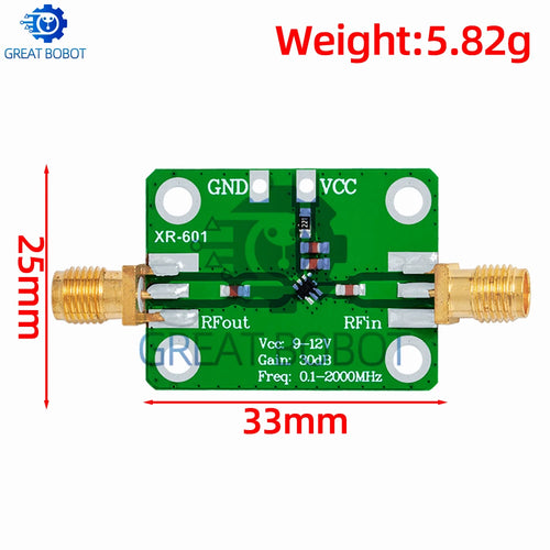 0.1–2000MHz RF Wideband Amplifier 30dB High Gain LNA Board RF Amplifier Module Axl