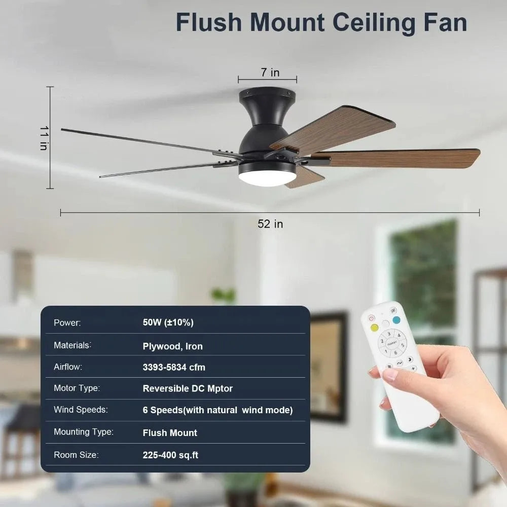 Remote Control Ceiling Fan with Light – 5-Blade Reversible Ceiling Fan with Light Axl