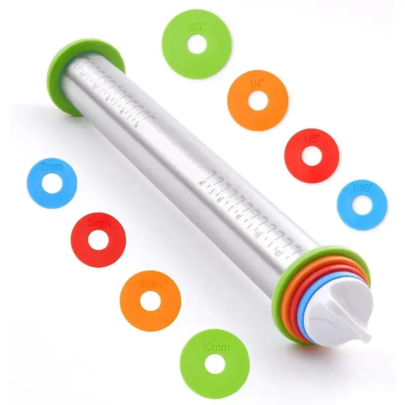 Adjustable Stainless Steel Rolling Pin with Scale | Non-Stick Rolling Pin Axl 1pcs 50x40cm