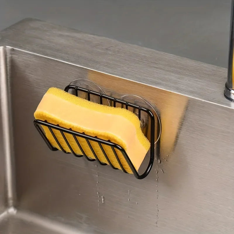 Kitchen Sink Suction Sponge Holder – Steel Sink Organizer Sink Sponge Holder Axl