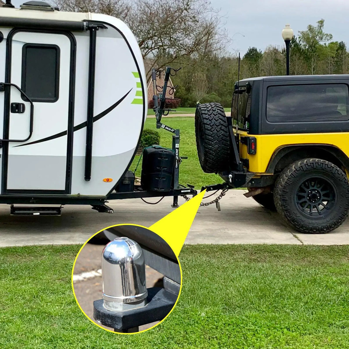 Universal Trailer Hitch Ball Cover with Elastic Clips | ABS Trailer Hitch Cover Axl