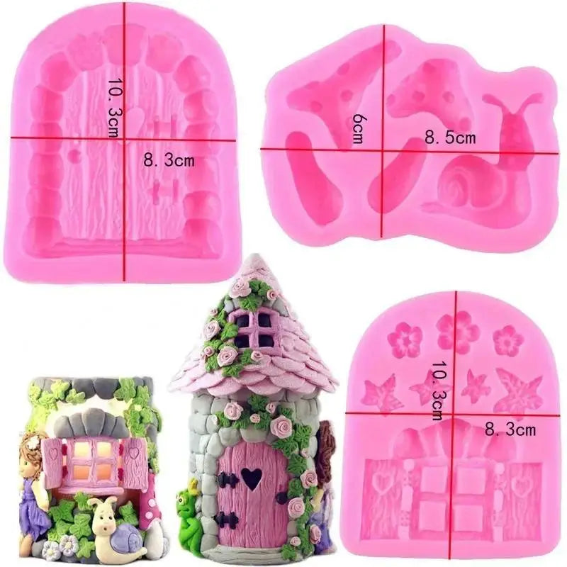 Fairy Door Snail Mushroom Silicone Cake Mold Set – 3 Piece Silicone Cake Mold Axl