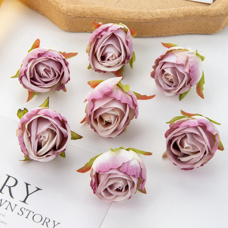 Silk Artificial Rose Heads 10/20 Pcs – Wedding & Home Decor Artificial Silk Flowers Axl plum 20 pcs