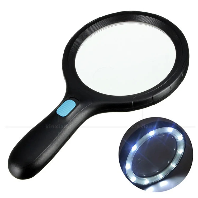 138mm LED Handheld Magnifying Glass – 12 LEDs, Anti-Slip Handle LED Handheld Magnifier Axl 138mm