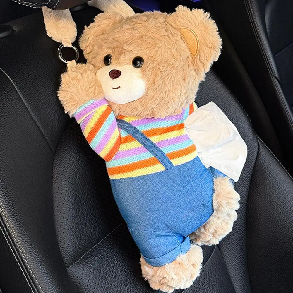 Cute Bear Plush Car Tissue Box Holder – Car & Home Decor Plush Tissue Box Holder Axl