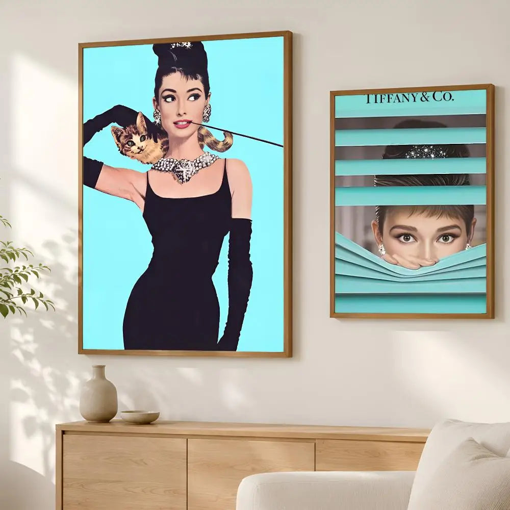 Audrey Hepburn Breakfast at Tiffany's HD Self-Stick Wall Poster Wall Poster Decal Axl