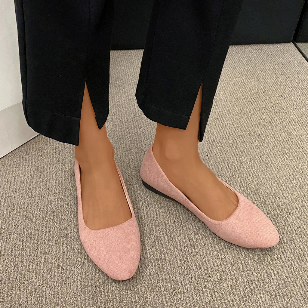 Women's Round Toe Flat Shoes – Non-Slip Office Flats Women's Flat Shoes Axl 35 Pink