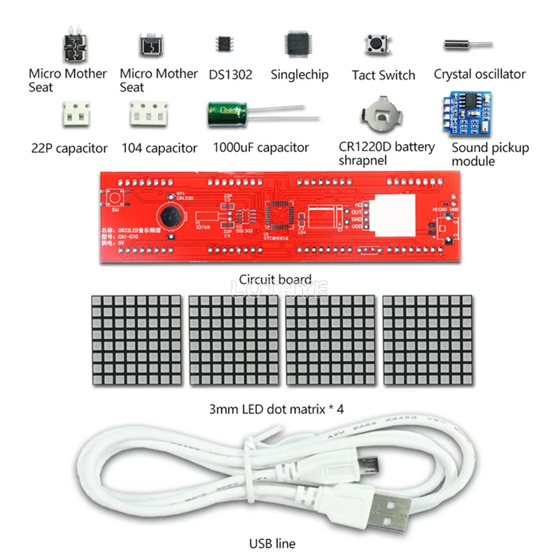 LED Music Spectrum DIY Soldering Kit – Voice Activated Light DIY Electronics Kit Axl