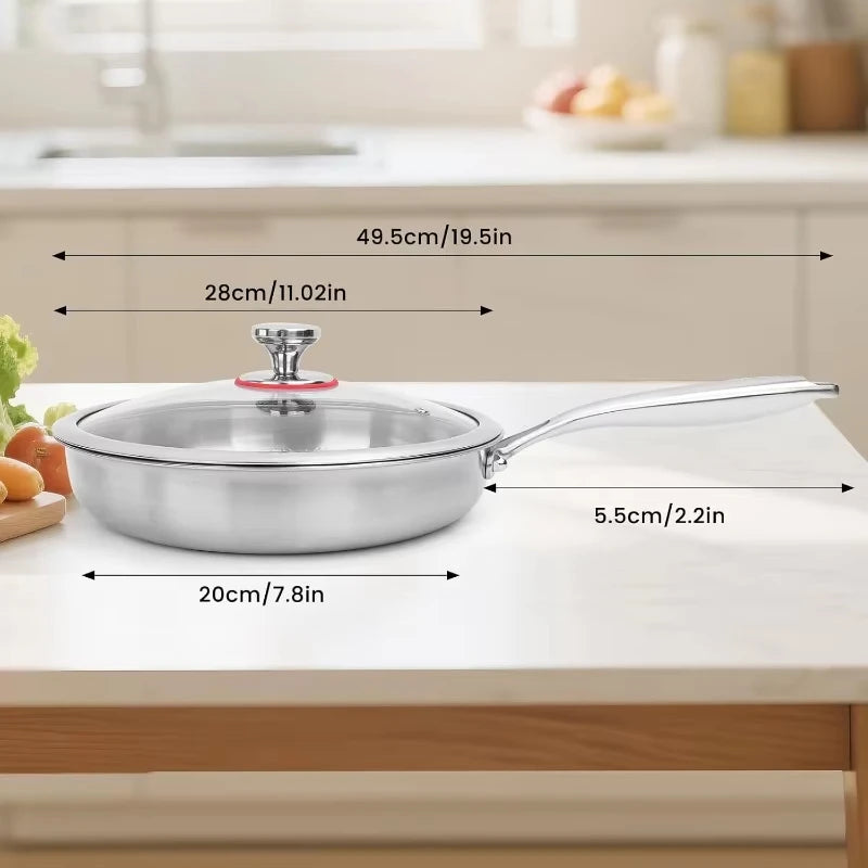 KEMORELA Titanium Non-Stick Frying Pan with Lid | Induction Titanium Frying Pan Axl