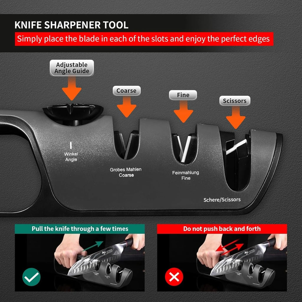 6-Stage Handheld Knife Sharpener – Coarse & Fine Sharpening Knife Sharpener Axl