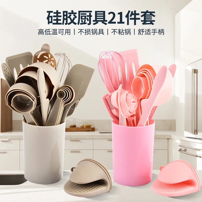 21-Piece Silicone Kitchen Baking & Cooking Tool Set Silicone Kitchen Set Axl