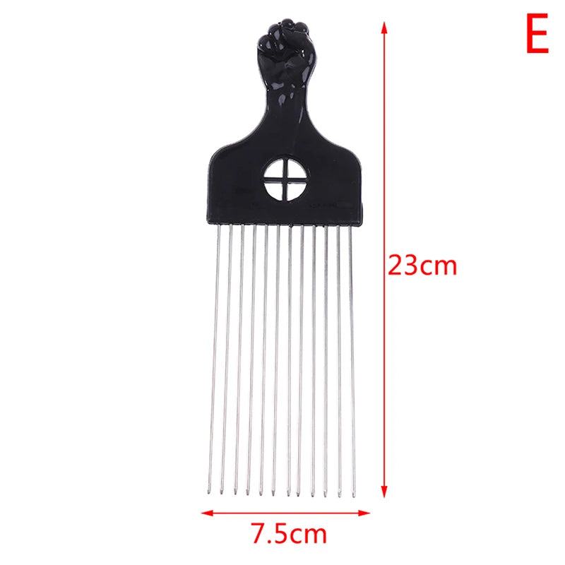 Black Fist Afro Metal Comb – Wide Tooth Natural Hair Pick Afro Hair Pick Comb Axl E