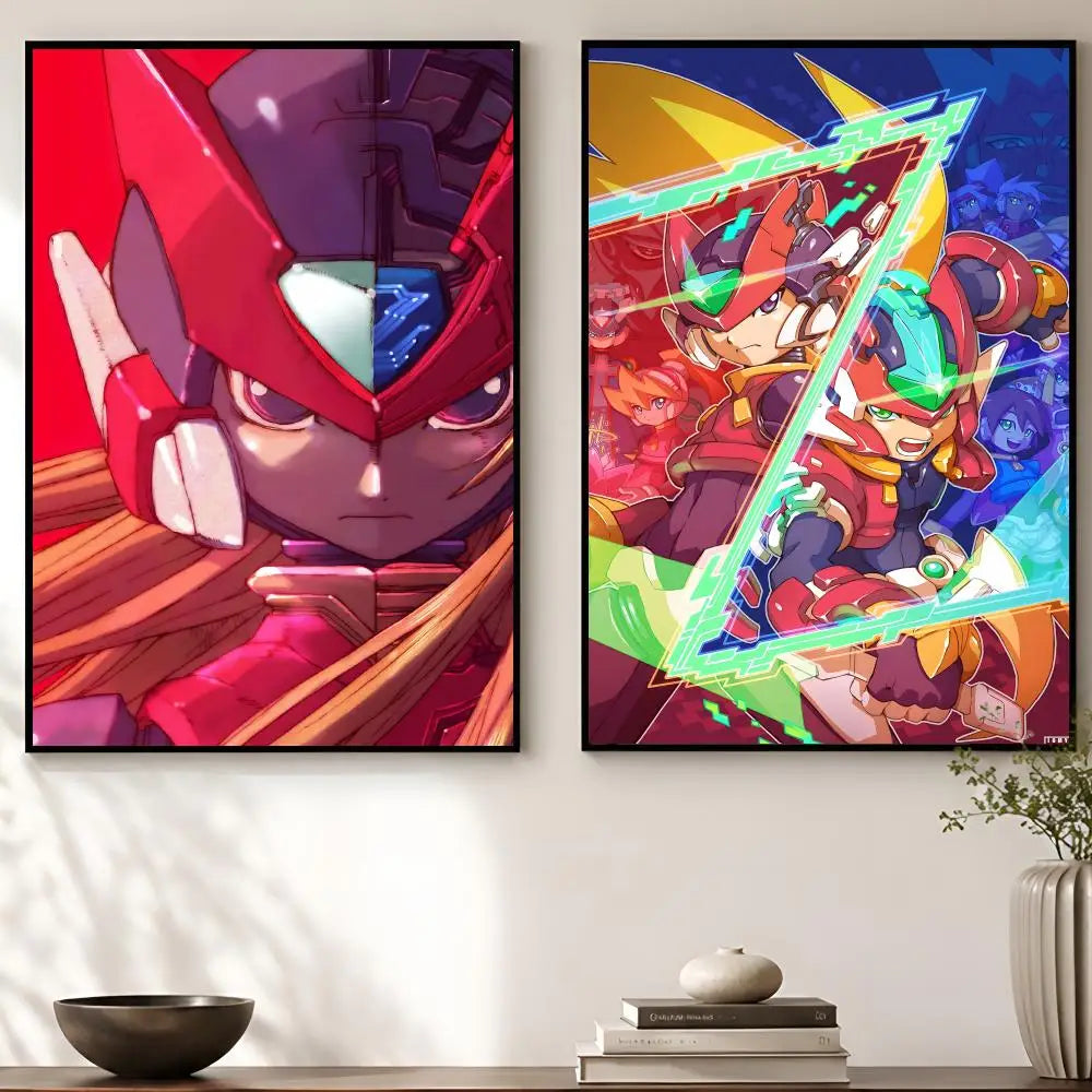 Mega Man Zero Self-Adhesive Wall Poster – HD Waterproof Art Wall Art Poster Axl