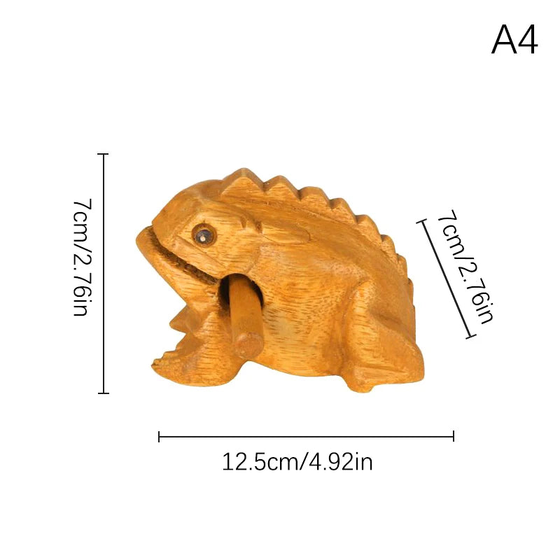 Thai Lucky Wooden Frog – Handcrafted Musical Decor Figurine Wooden Decor Figurine Axl A4