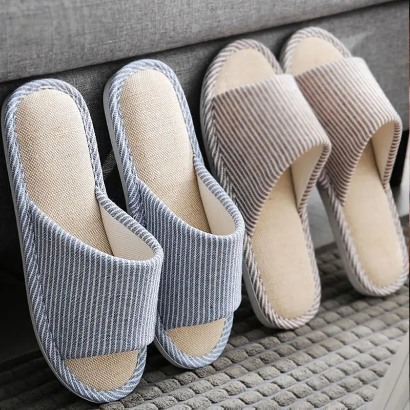 Four Season Linen House Slippers – Unisex Indoor Slides House Slippers Axl