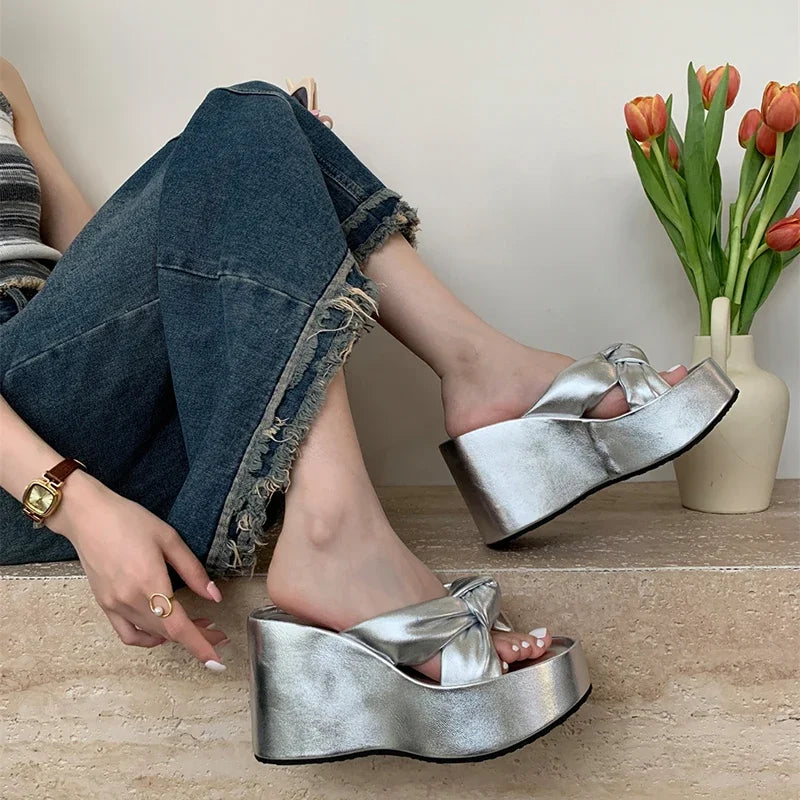 Women's Wedge Platform Slides – Summer Beach Sandals Wedge Platform Slides Axl