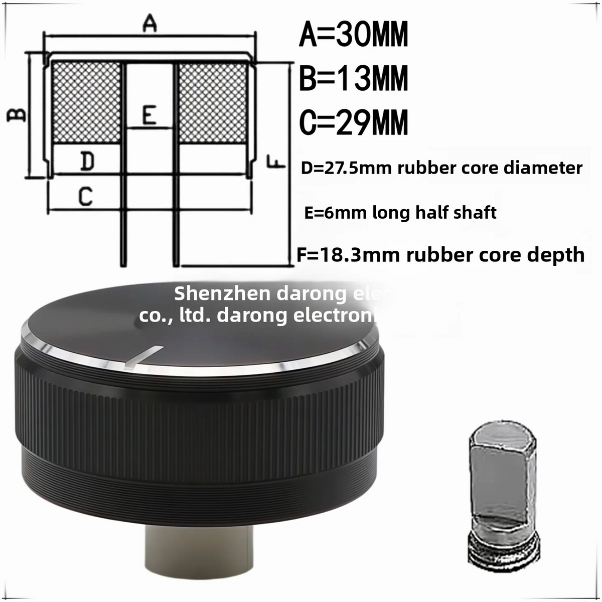 Metal D-Type Potentiometer Knob Cap – 30MM Half-Shaft Switch Potentiometer Knob Cap Axl Half axis 90 degrees