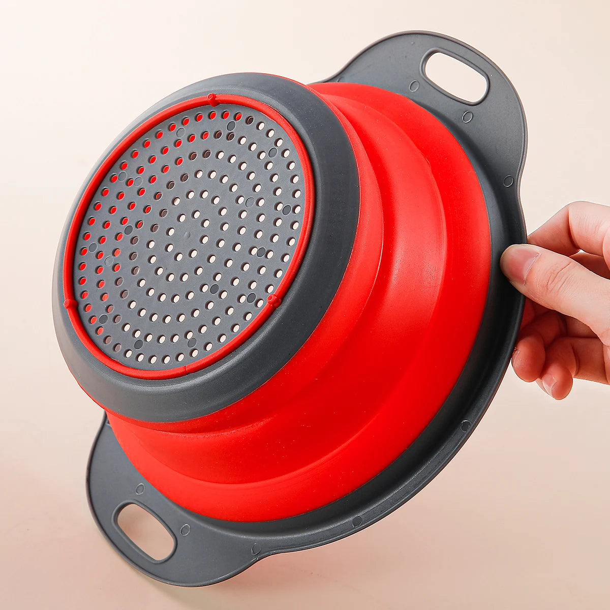 Collapsible Silicone Colander – Foldable Fruit & Veggie Strainer Collapsible Colander Axl