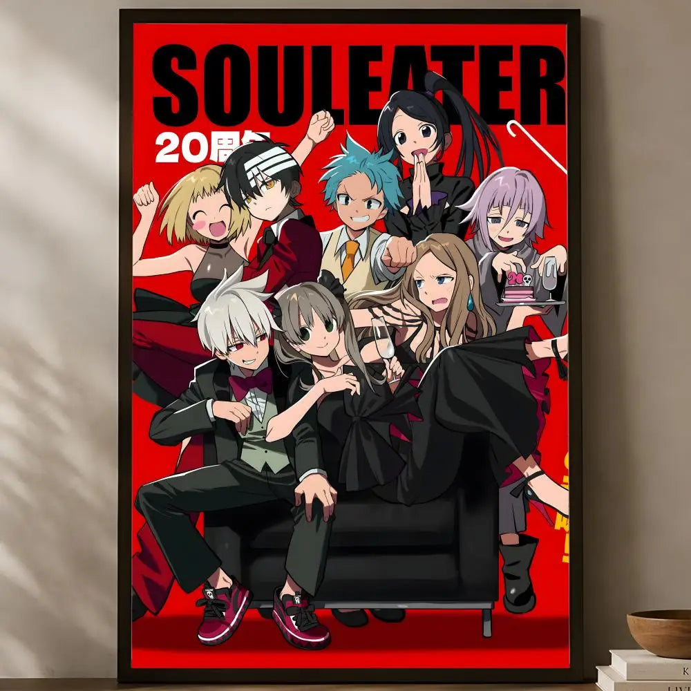 Soul Eater Anime Poster – Self-Stick HD PVC Waterproof Wall Art Anime Wall Poster Axl White01 30X40cmNoframe