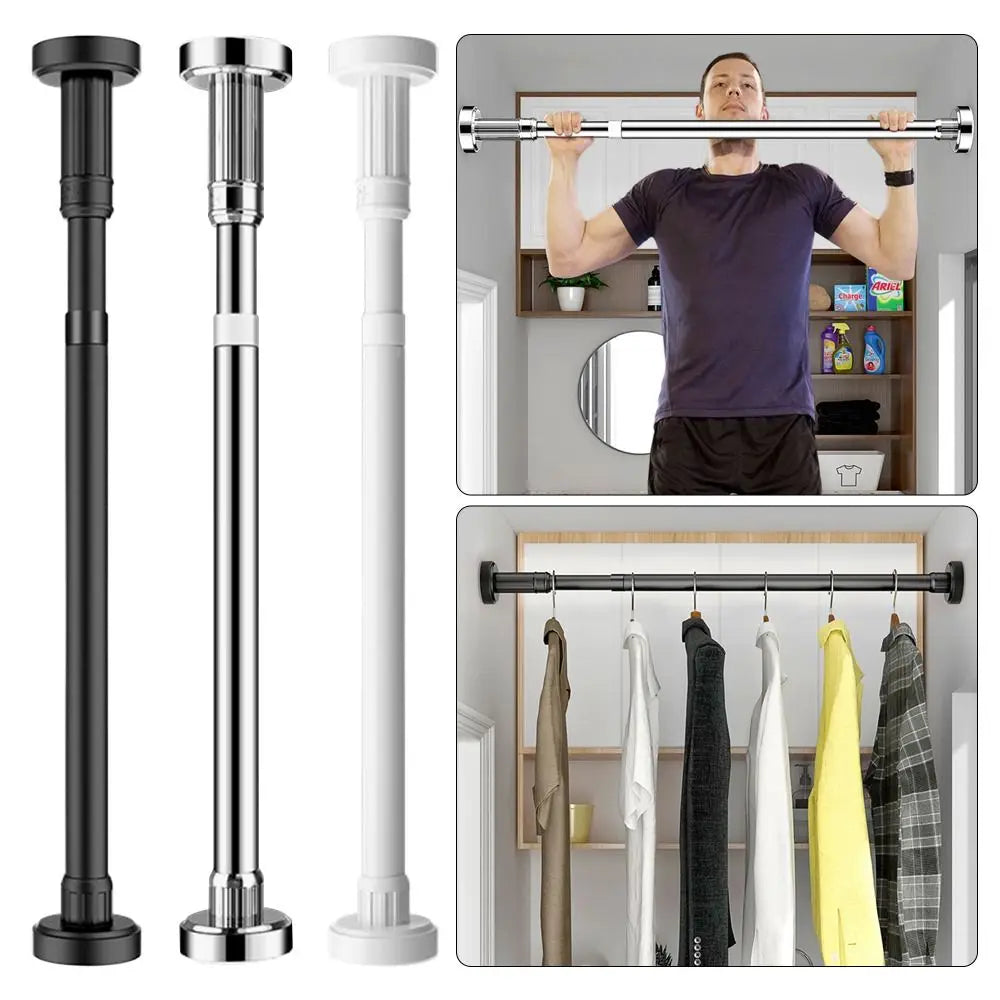 No-Drill Telescopic Clothes Drying Rod 35–80cm Stainless Steel Telescopic Drying Rod Axl