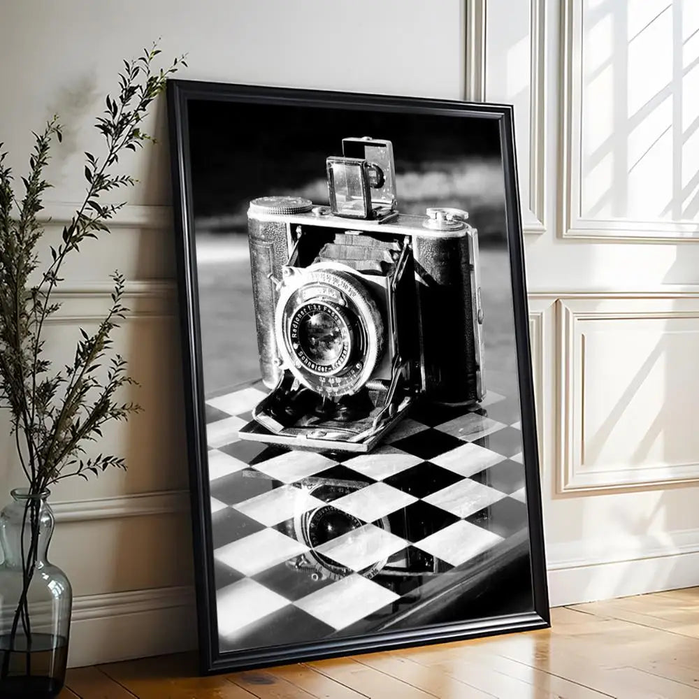 Black & White Vintage Floral HD Canvas Wall Art Print Canvas Wall Art Axl