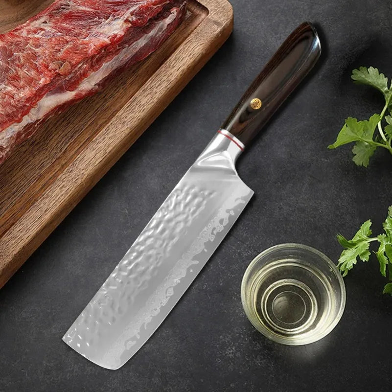 Damascus Steel Cleaver Knife – Sharp Wood Handle Chef Knife Damascus Chef Knife Axl