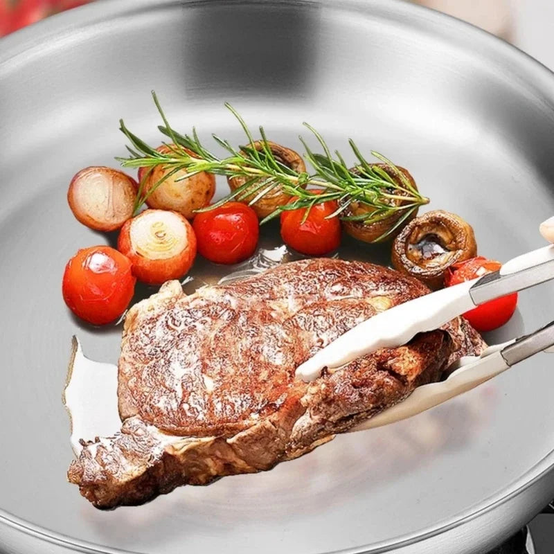 304 Stainless Steel Uncoated Frying Pan – Gas & Induction Stainless Steel Frying Pan Axl