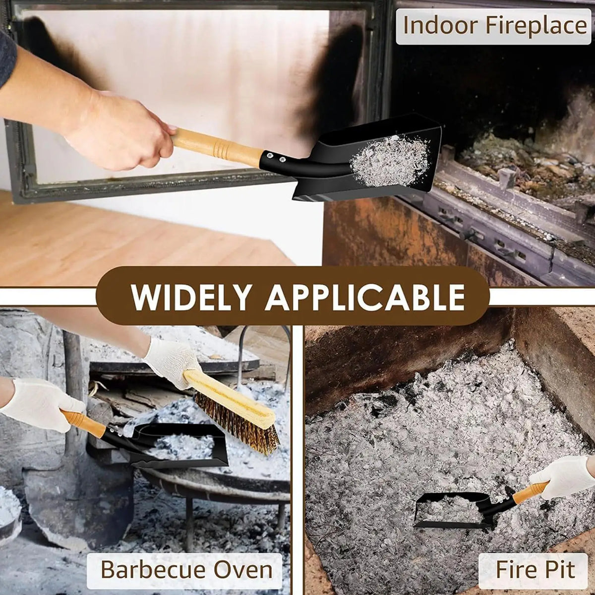 Fireplace Ash Shovel – Wooden Handle Coal Scoop Tool Fireplace Ash Shovel Axl