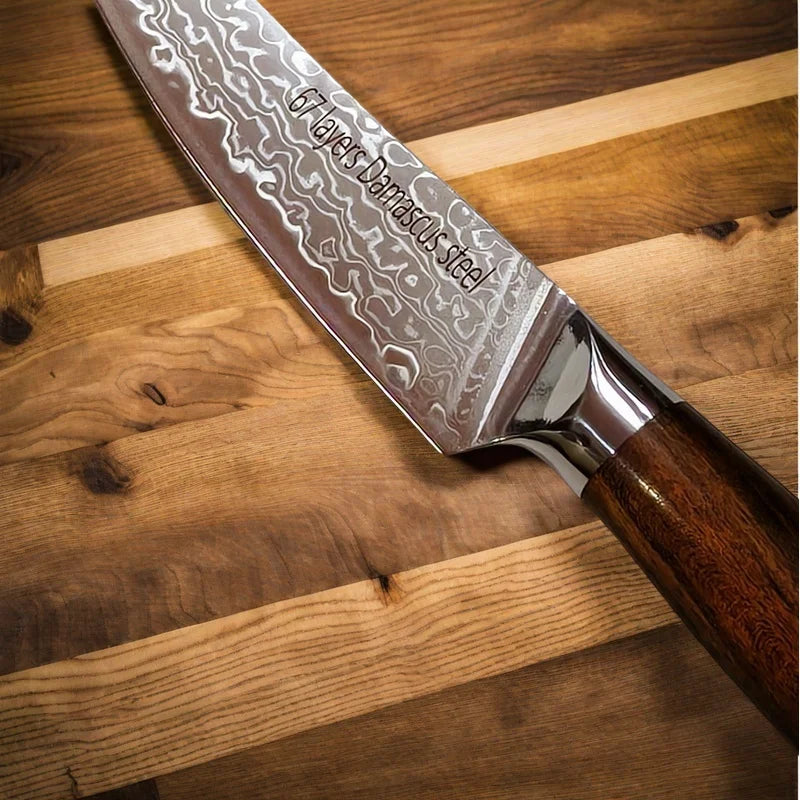 5" Damascus Steel Steak Knife – VG10 Blade & Ebony Handle Damascus Kitchen Knife Axl