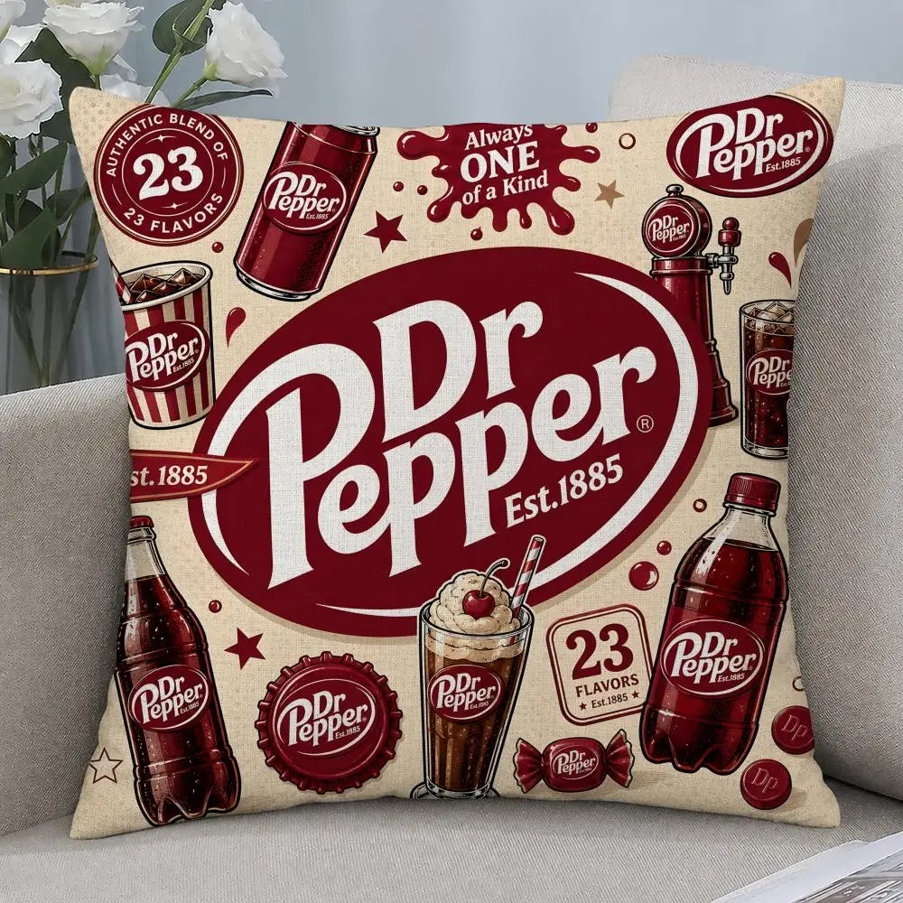 Dr Pepper Linen Cushion Cover – Breathable Printed Pillowcase Decorative Cushion Cover Axl White2 30X30cm