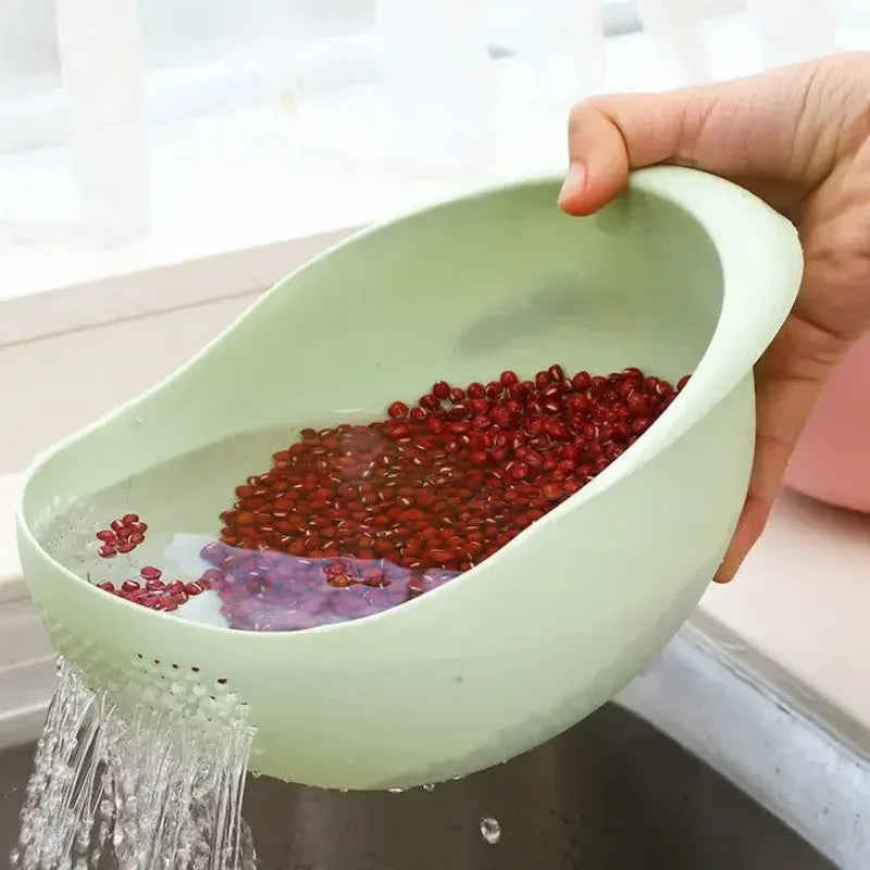 Food Grade Plastic Rice Strainer & Vegetable Wash Basket Kitchen Colander Basket Axl