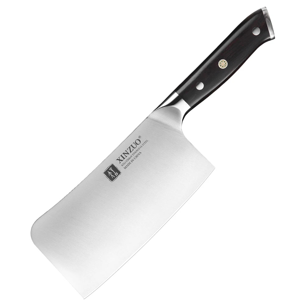 XINZUO Yu 8-Piece Knife Set | 1.4116 Steel & Ebony Handle Kitchen Knife Set Axl 1pc Bone Chopper