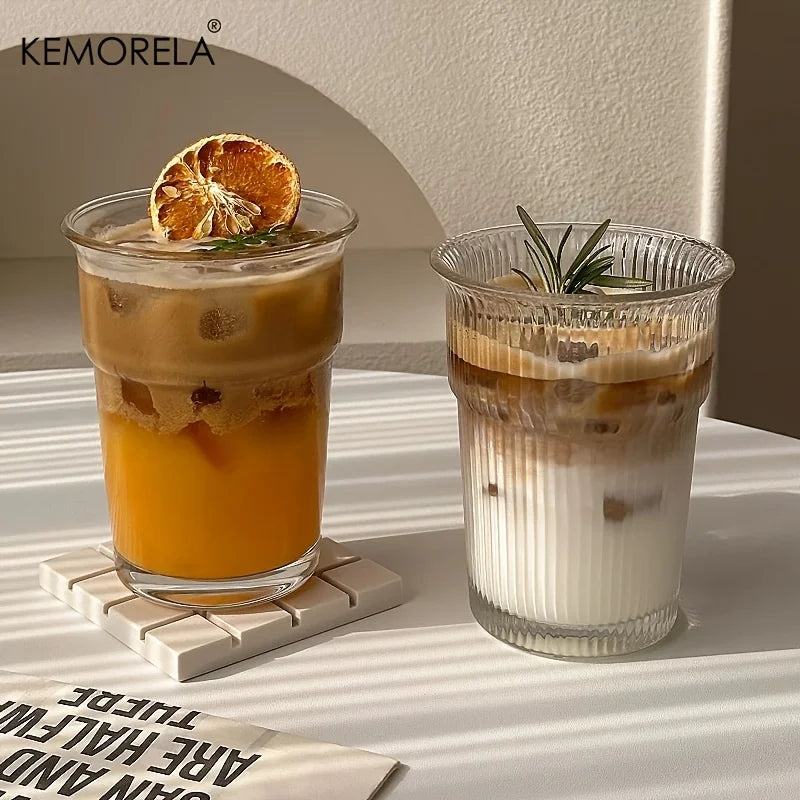 KEMORELA Borosilicate Glass Tumblers – Coffee, Whiskey & More Glass Tumbler Set Axl