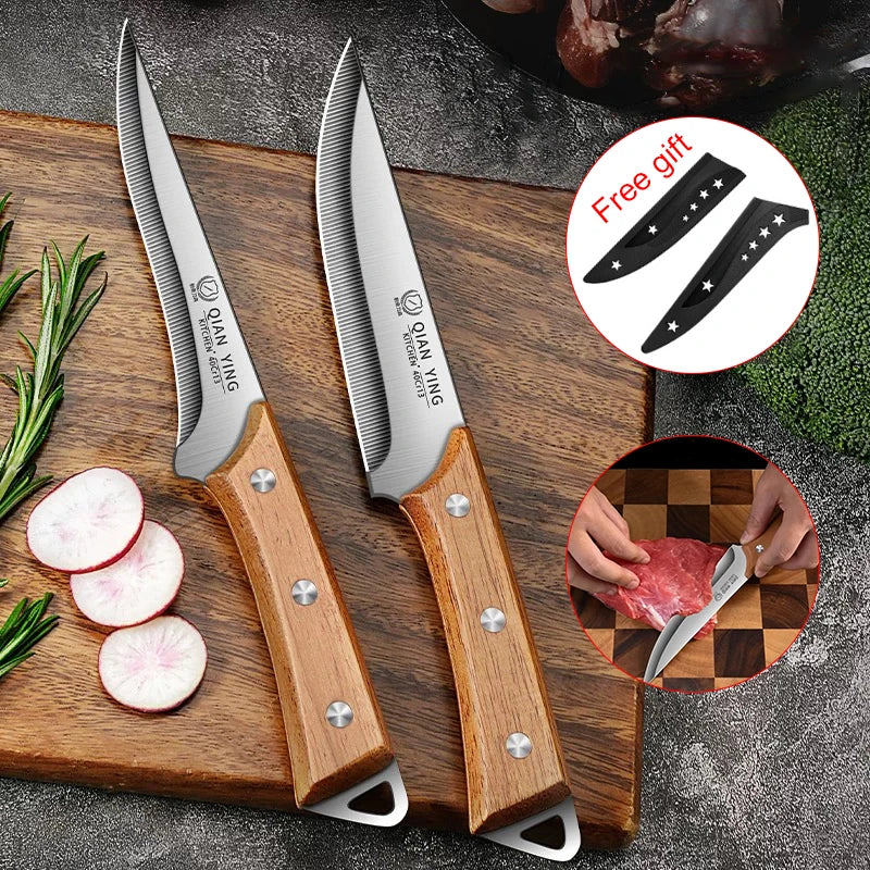 Stainless Steel Fillet & Boning Knife – Forged Wooden Handle Kitchen Fillet Knife Axl