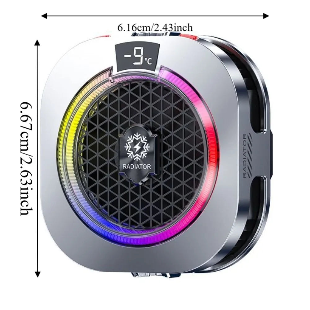 RGB Phone Cooler – Semiconductor Cooling Fan & Digital Display Phone Cooling Fan Axl